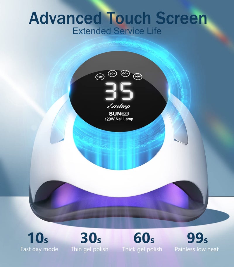 Easkep 120W UV Light for Nails - UV Nail Lamp with Gloves Kit Nail Dryer Lamp for Gel Nails Professional for Home and Salon - Image 2